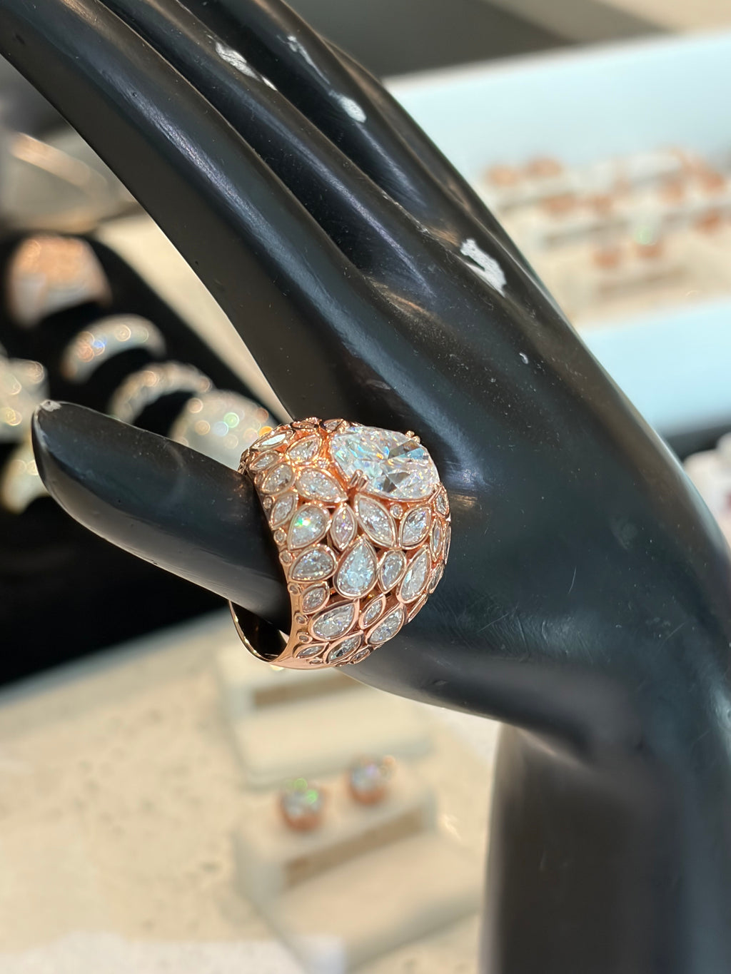 Royal pear cut Cluster Ring
