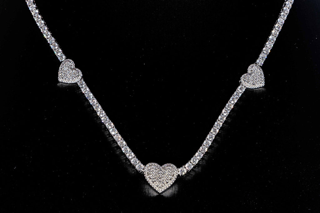 Celestial Hearts Tennis Necklace