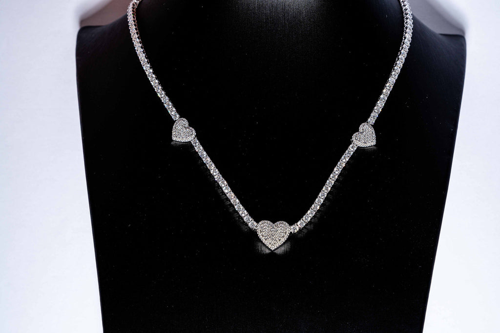 Celestial Hearts Tennis Necklace