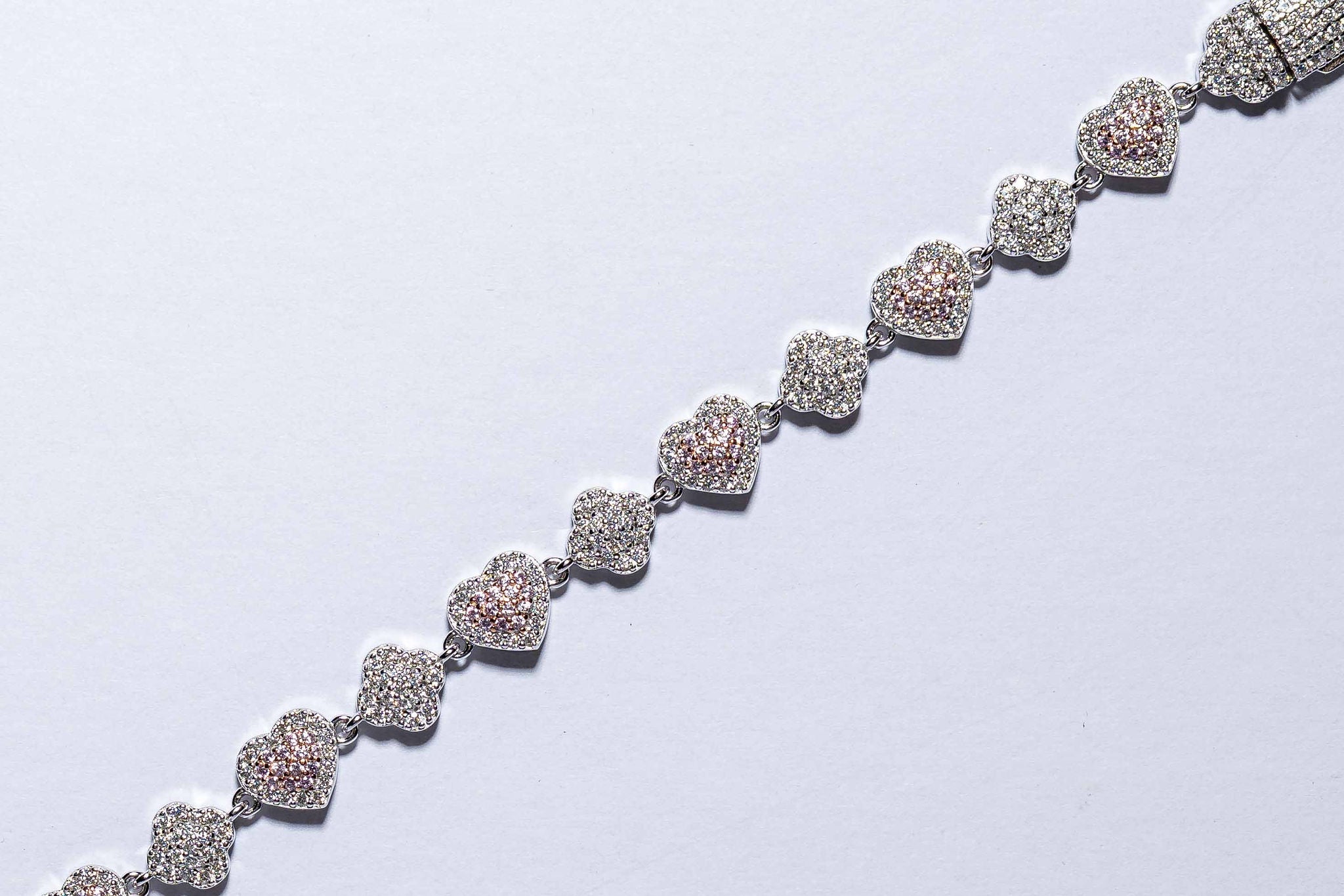 Pink Hearts Clover Bracelet