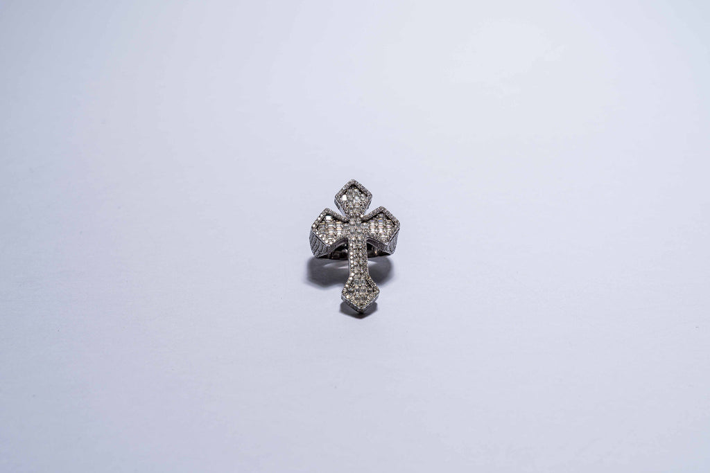 Baguette Cut Cross Ring