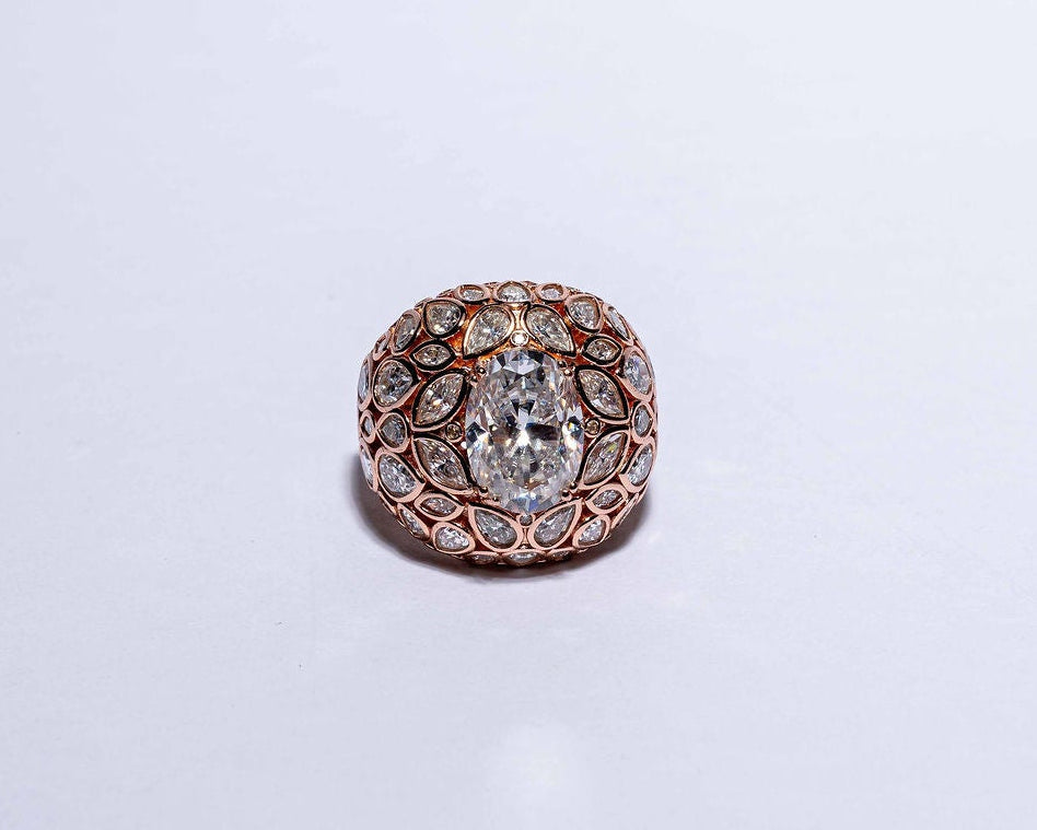 Rose Pear Cut Ring