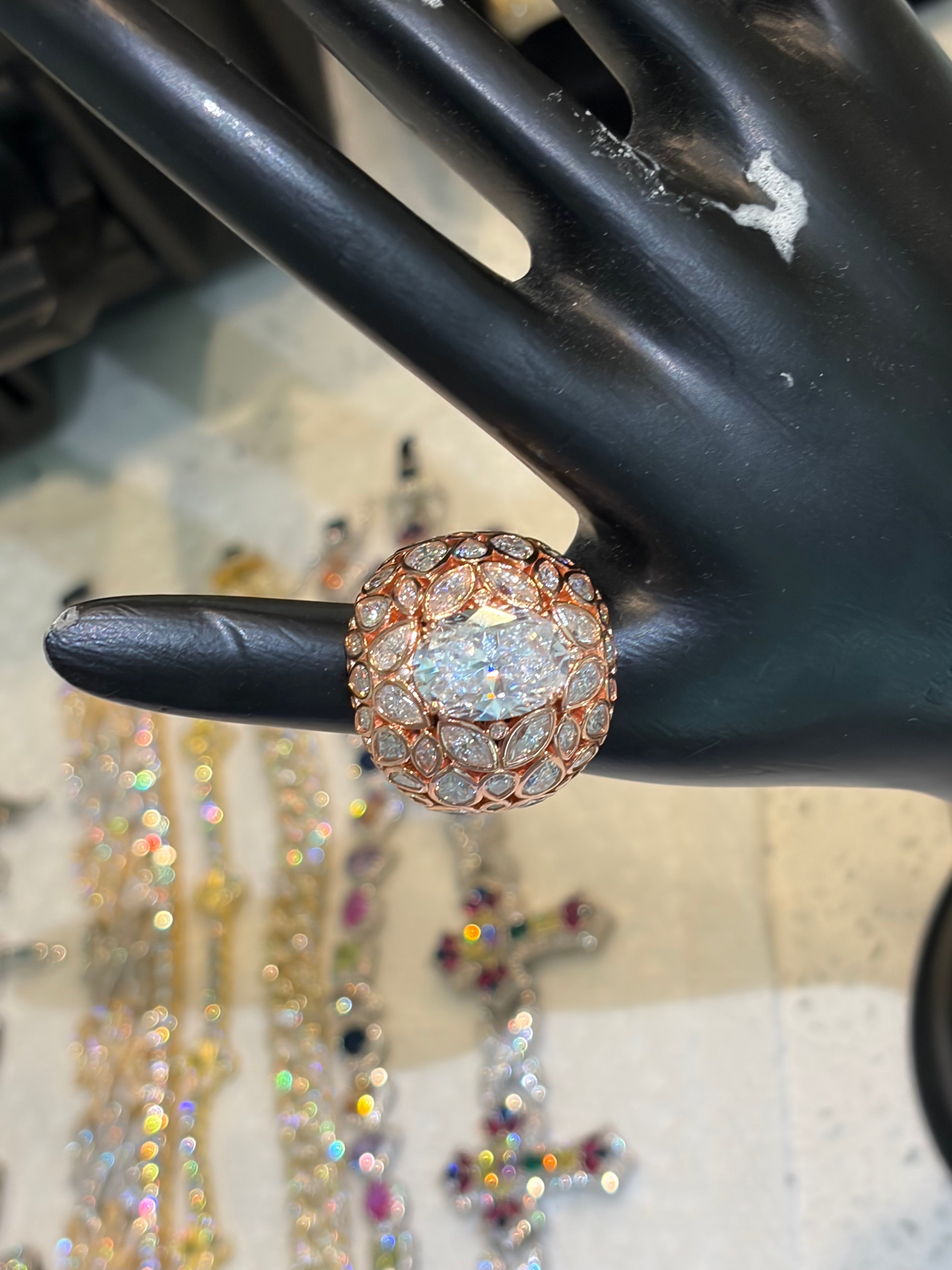 Royal pear cut Cluster Ring