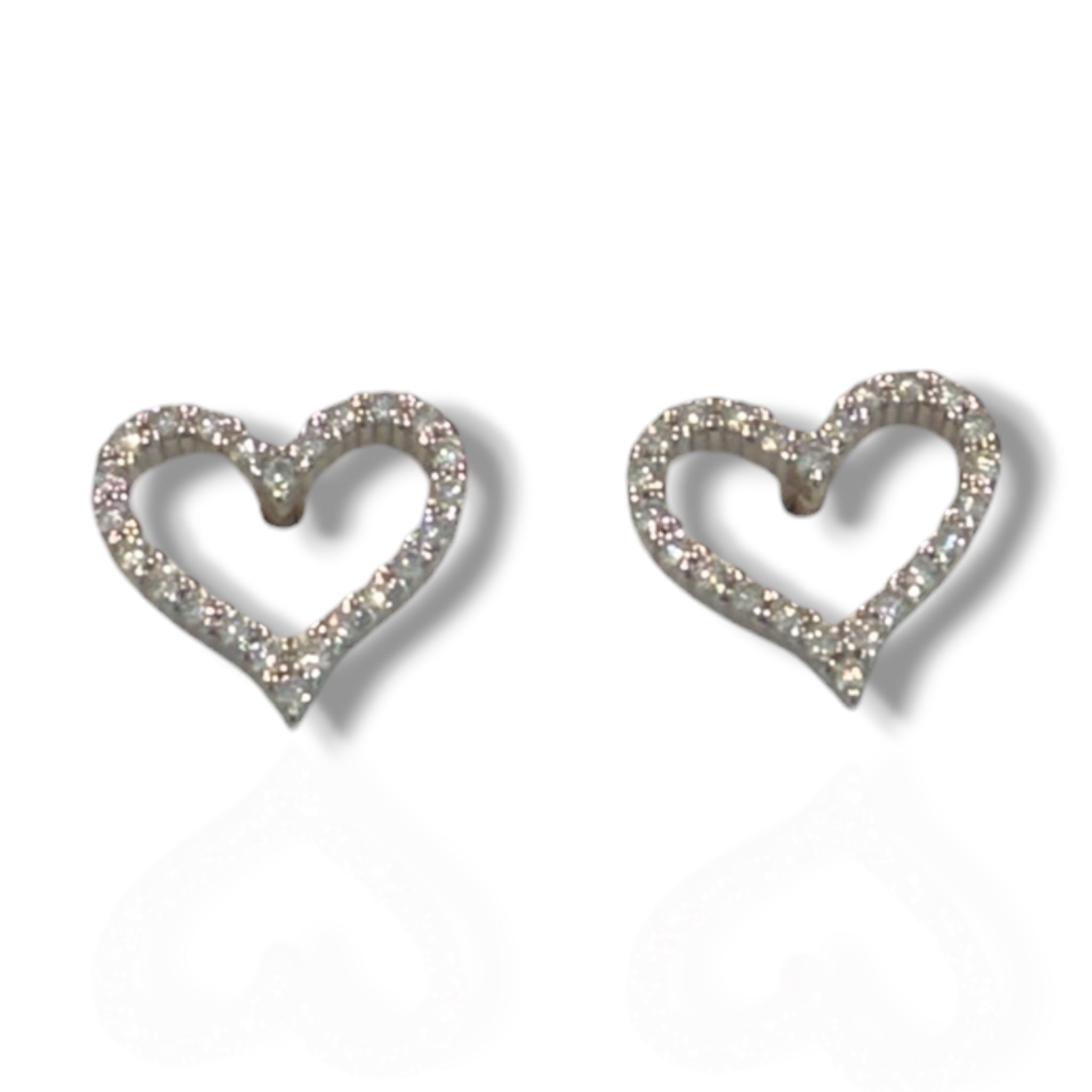 Iced Open Heart Studs