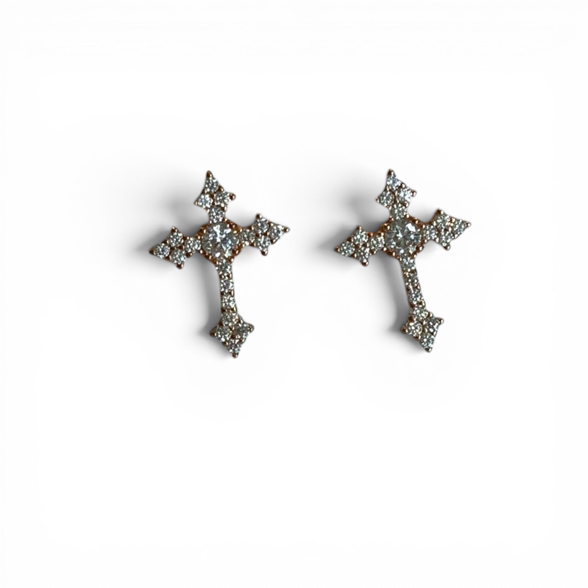 Iced Cross Earrings