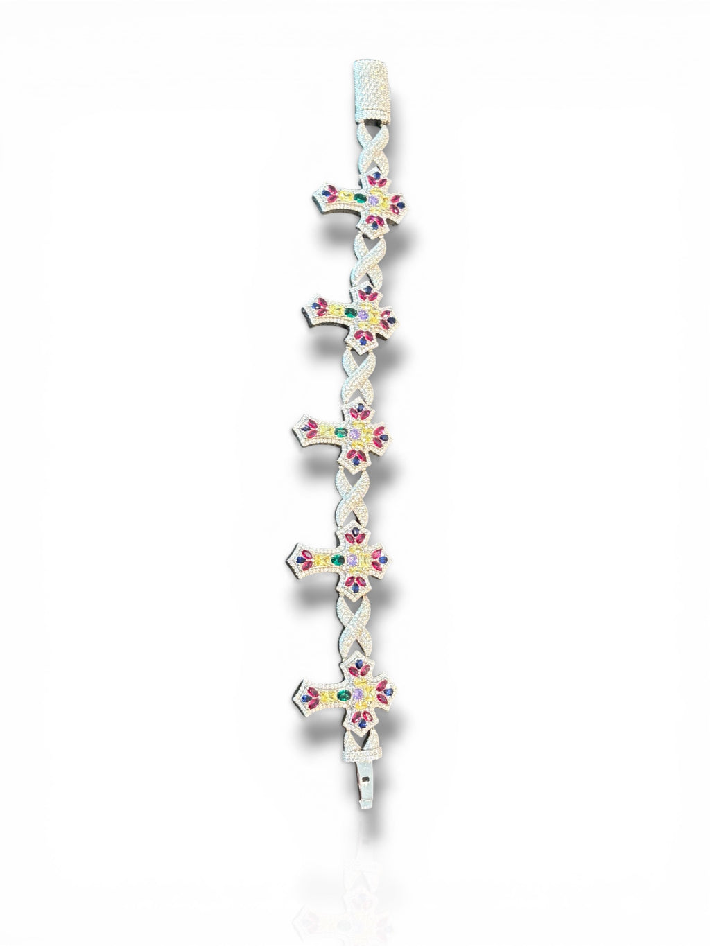 Royal Trinity Iced Cross Bracelet