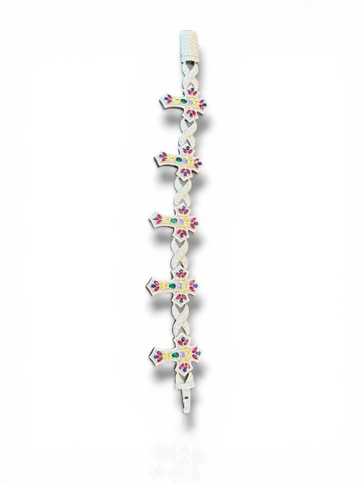 Royal Trinity Iced Cross Bracelet
