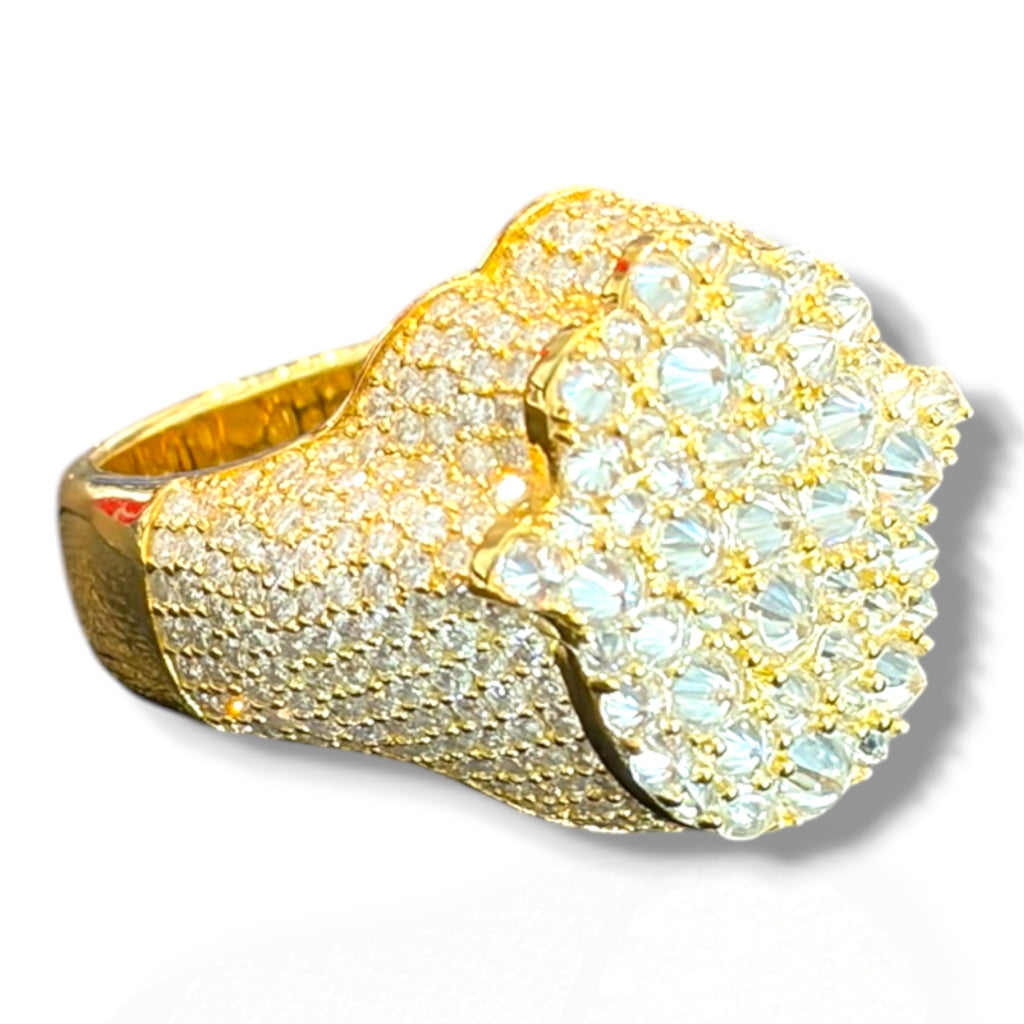 Luxury Yellow Hand Cluster Ring