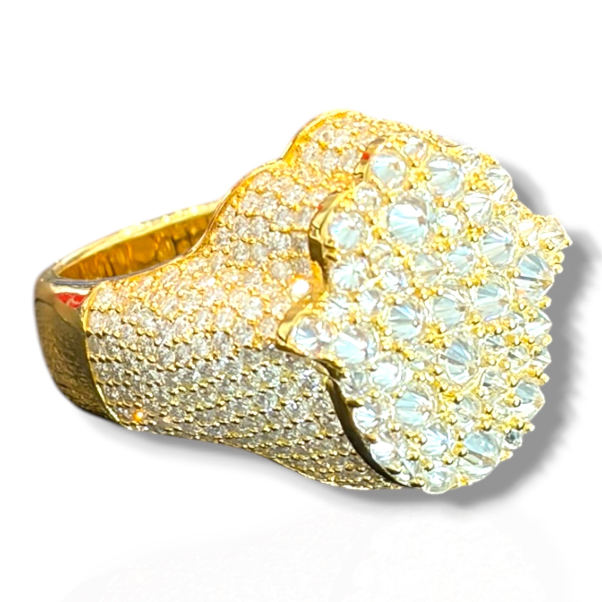 Luxury Yellow Hand Cluster Ring